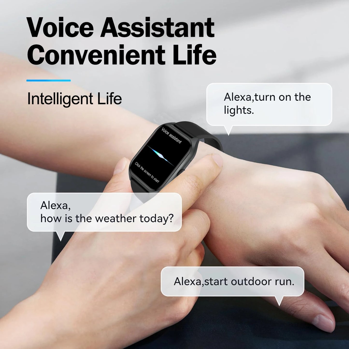 LIVLOVCP AI Voice Assistant Smartwatch With 100 Plus Sports Tracking