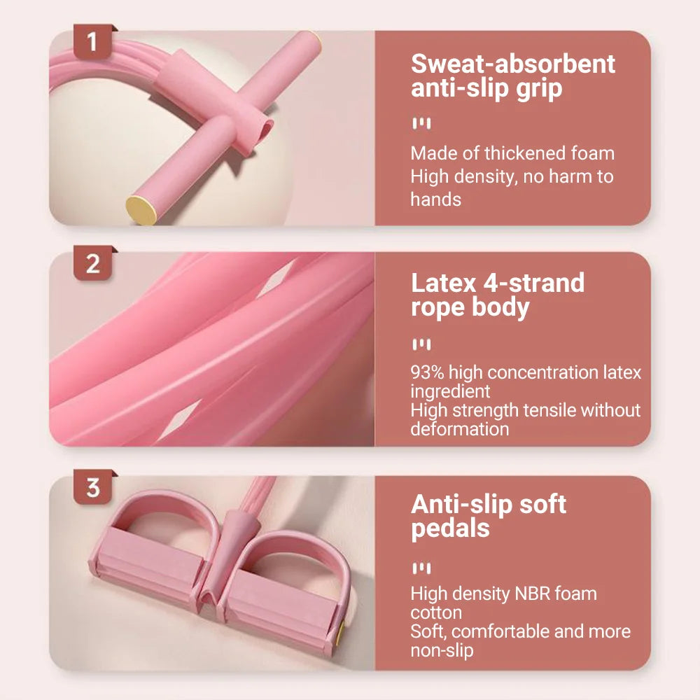 Six-Tube Resistance Band Set With Tension Rope For Full-Body Workouts