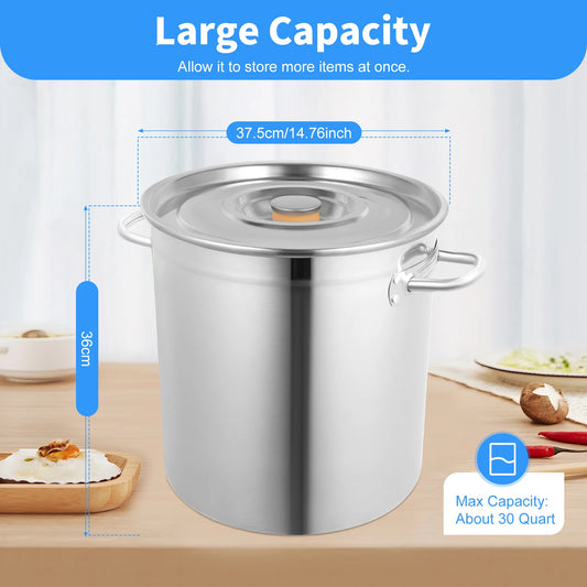 Stainless Steel Stock Pot With Lid And Handles