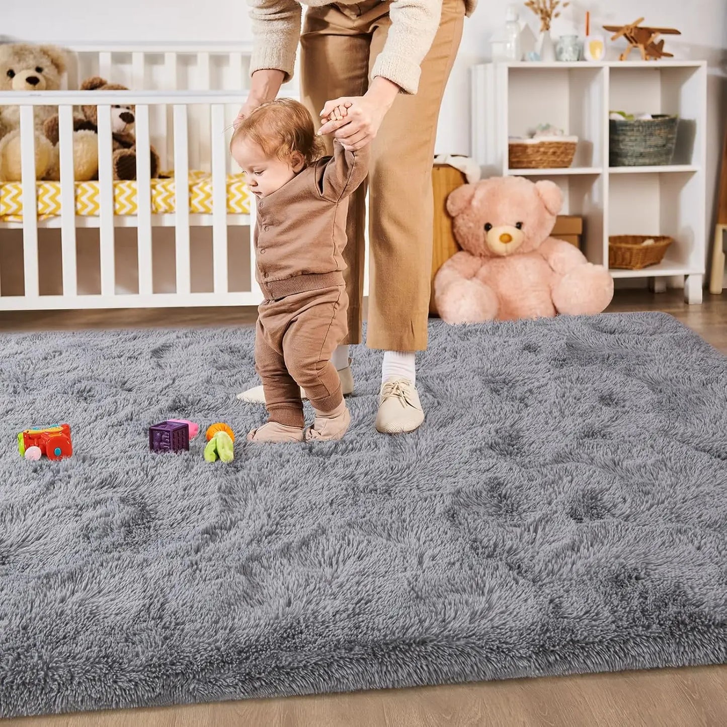Soft Modern Indoor Shaggy Rug Non Slip Plush Area Carpet For Living Room