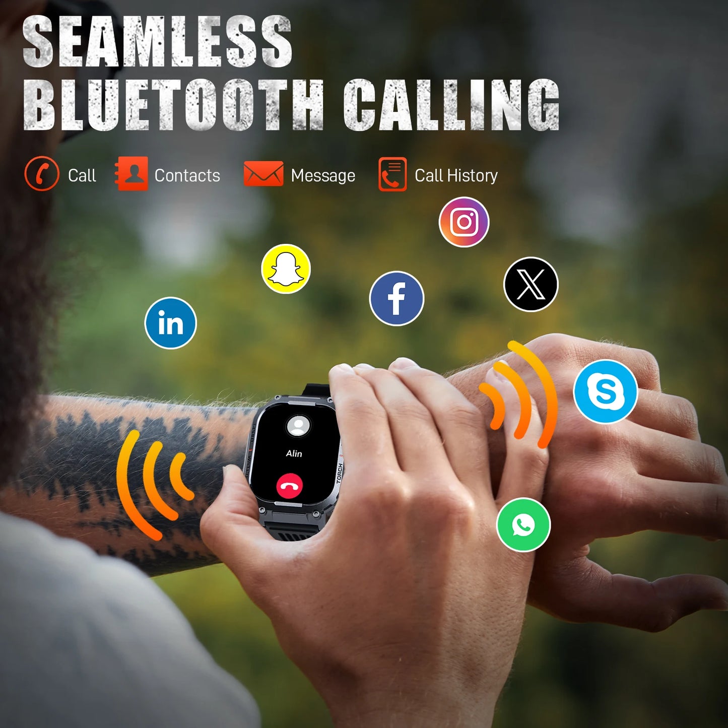 LaNikar Smart Watch For Men 3ATM Waterproof Heart Rate