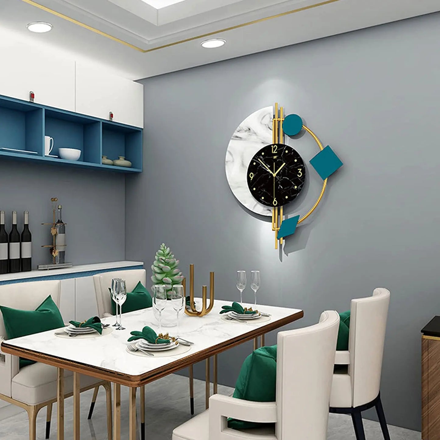 Marble Nordic Style Luxury Wall Clock Silent Battery Operated