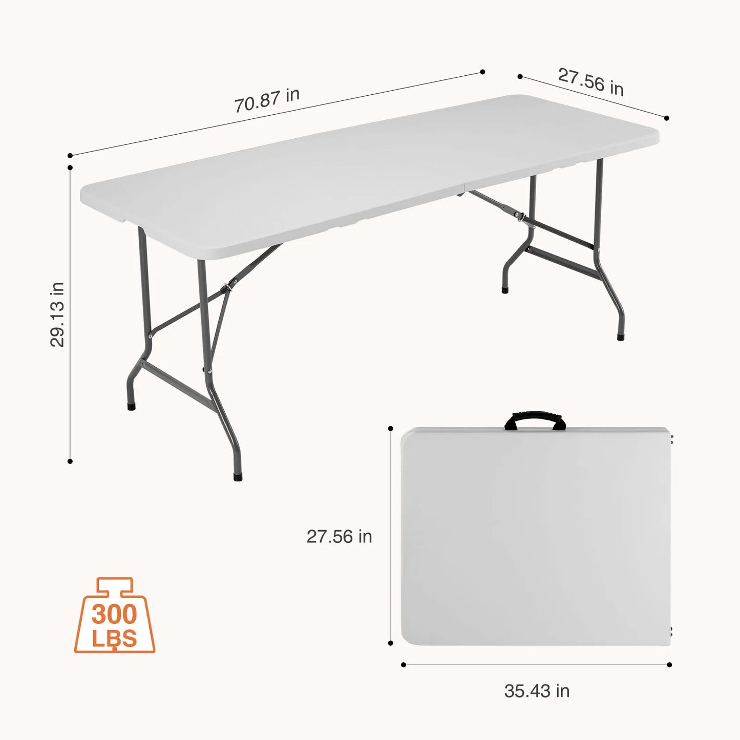 JHK Heavy Duty Portable Folding Outdoor Table With Carrying Handle