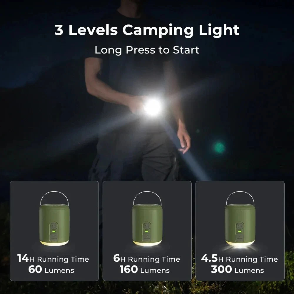 WESTTUNE Compact Air Pump With Camping Lantern For Inflatable Beds