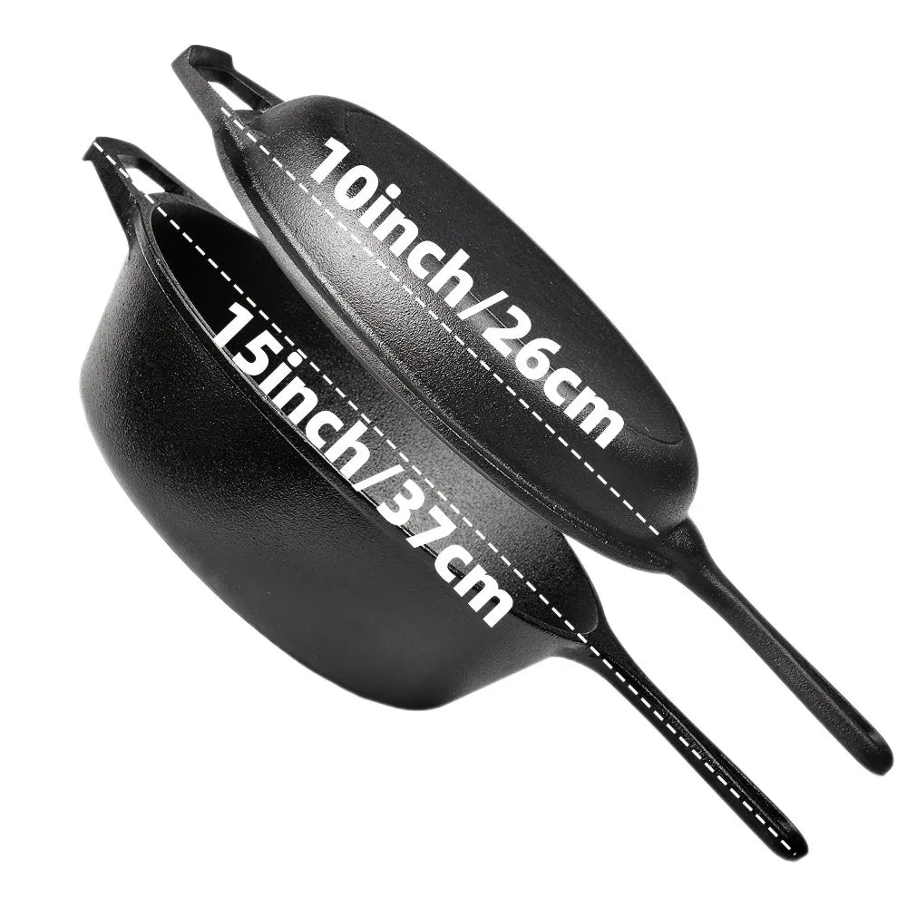 AEDG Three Piece Cast Iron Skillet Set Preseasoned for Oven