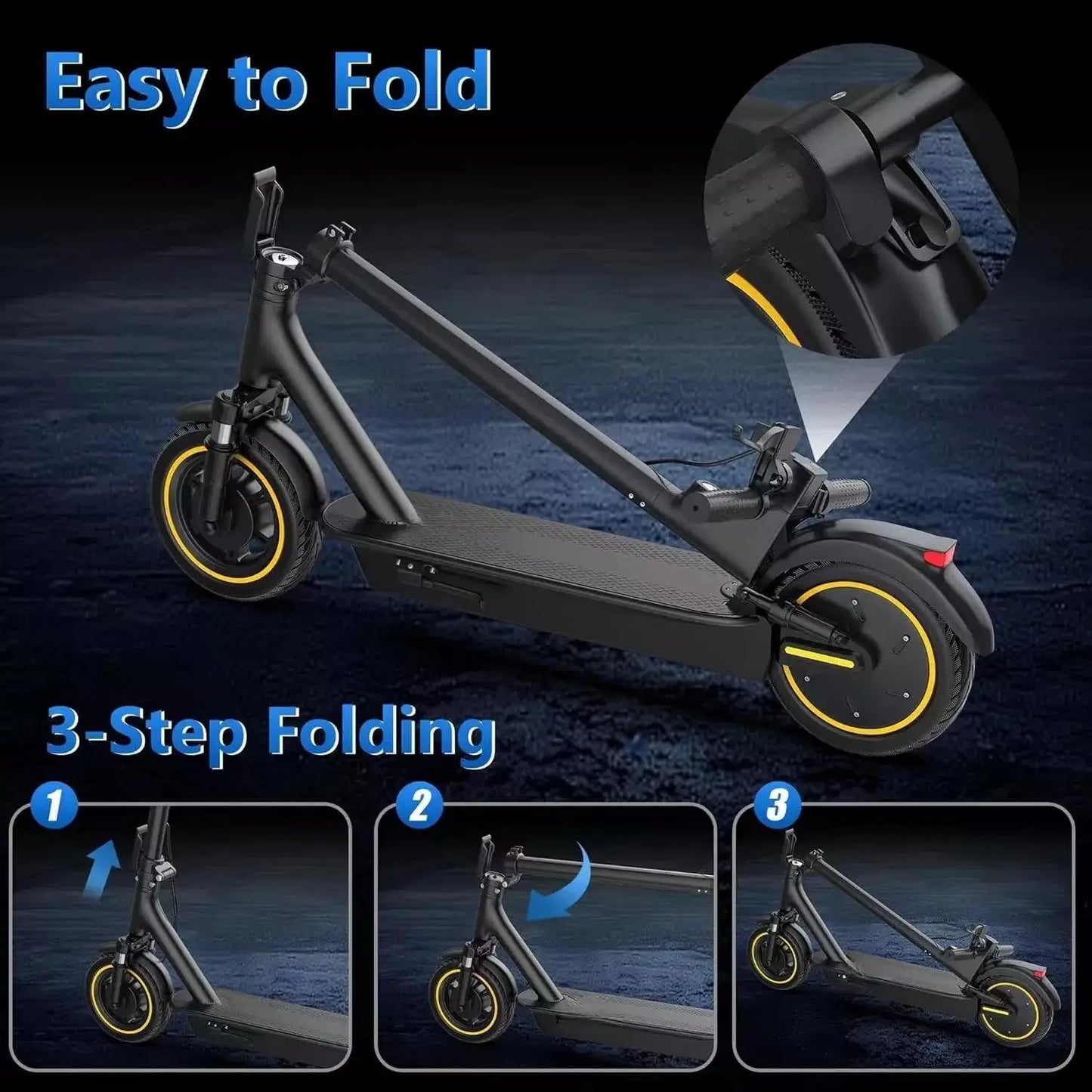 LADPED LPMAX Folding Electric Scooter 22 MPH Dual Shock Absorber