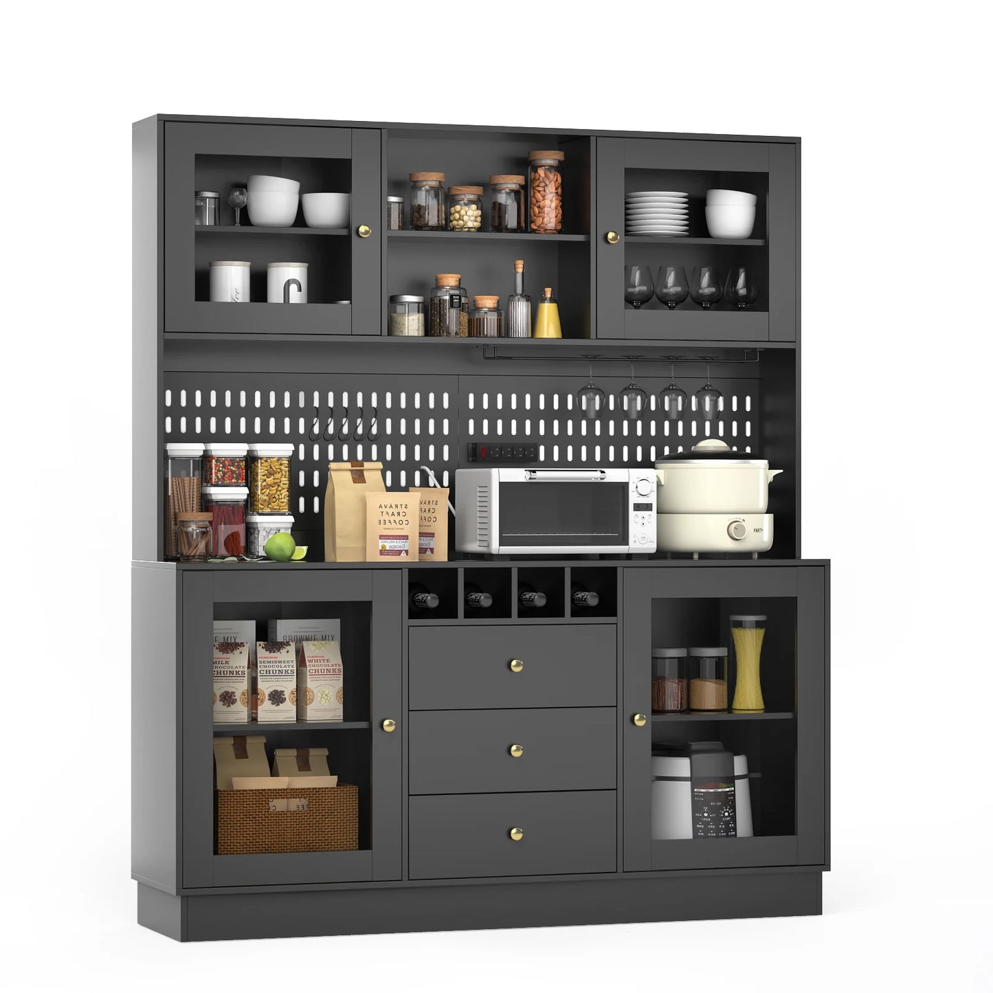 VOWNER Pantry Cabinet Freestanding Kitchen Storage Buffet Hutch