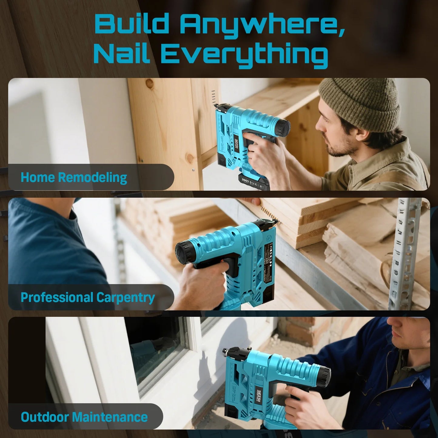 Seesii Cordless Brad Nailer With Battery