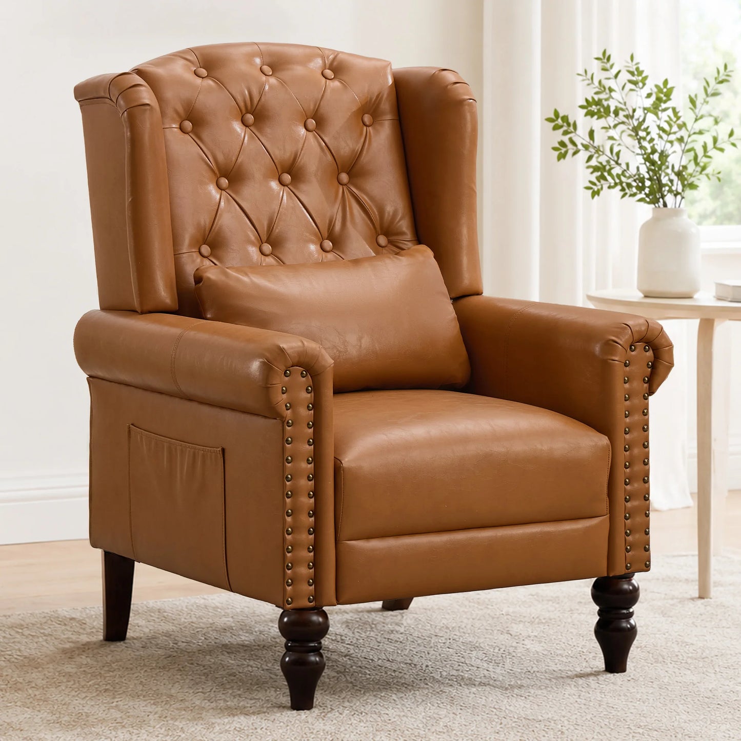 TCGBKAF Vintage Floral Wingback Armchair for Living Room