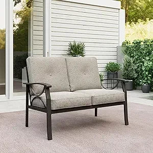 Outdoor Aluminum Patio Sofa Three Seater All Weather With Cushions