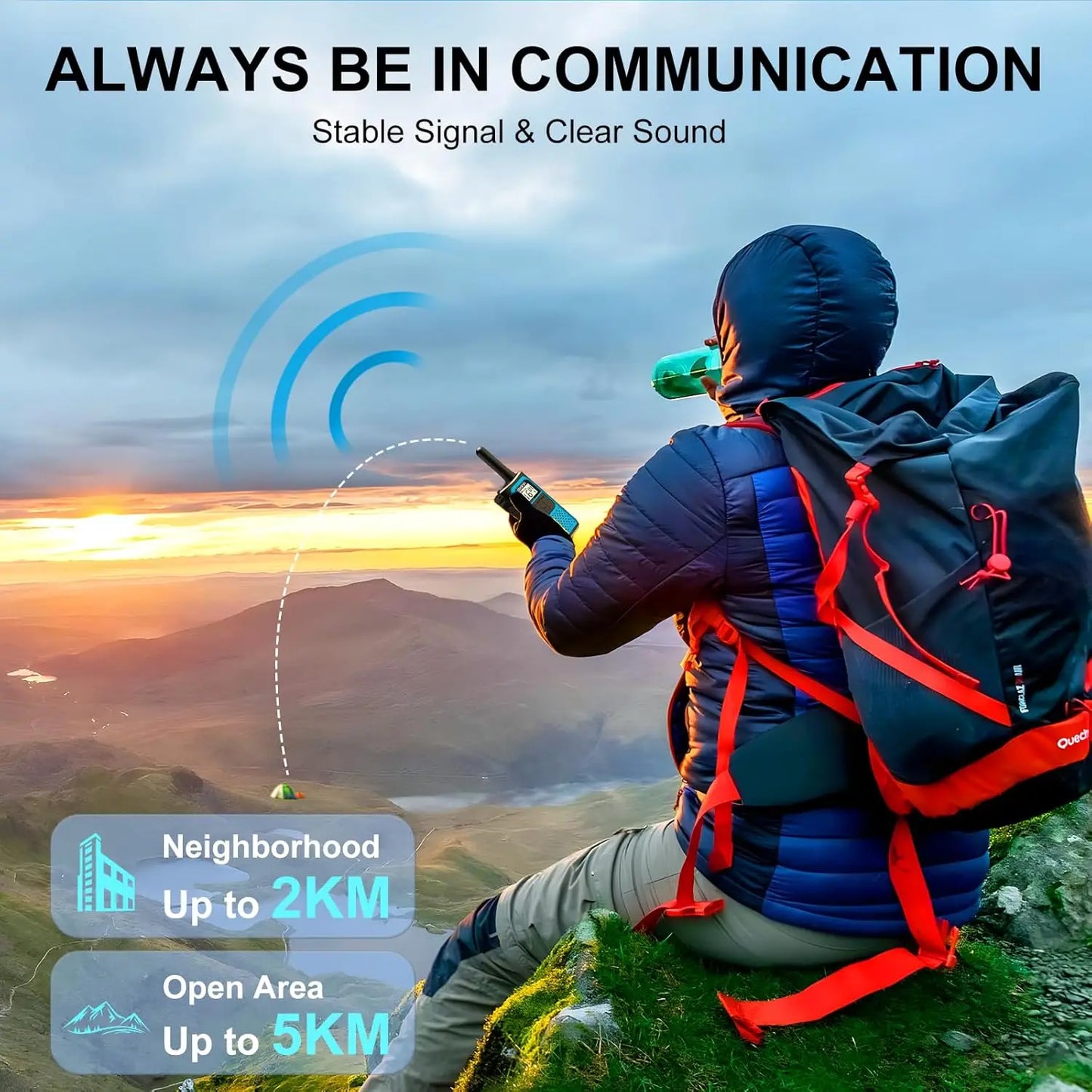 AWANFI Walkie Talkies Long Range Rechargeable Two Way Radios VOX