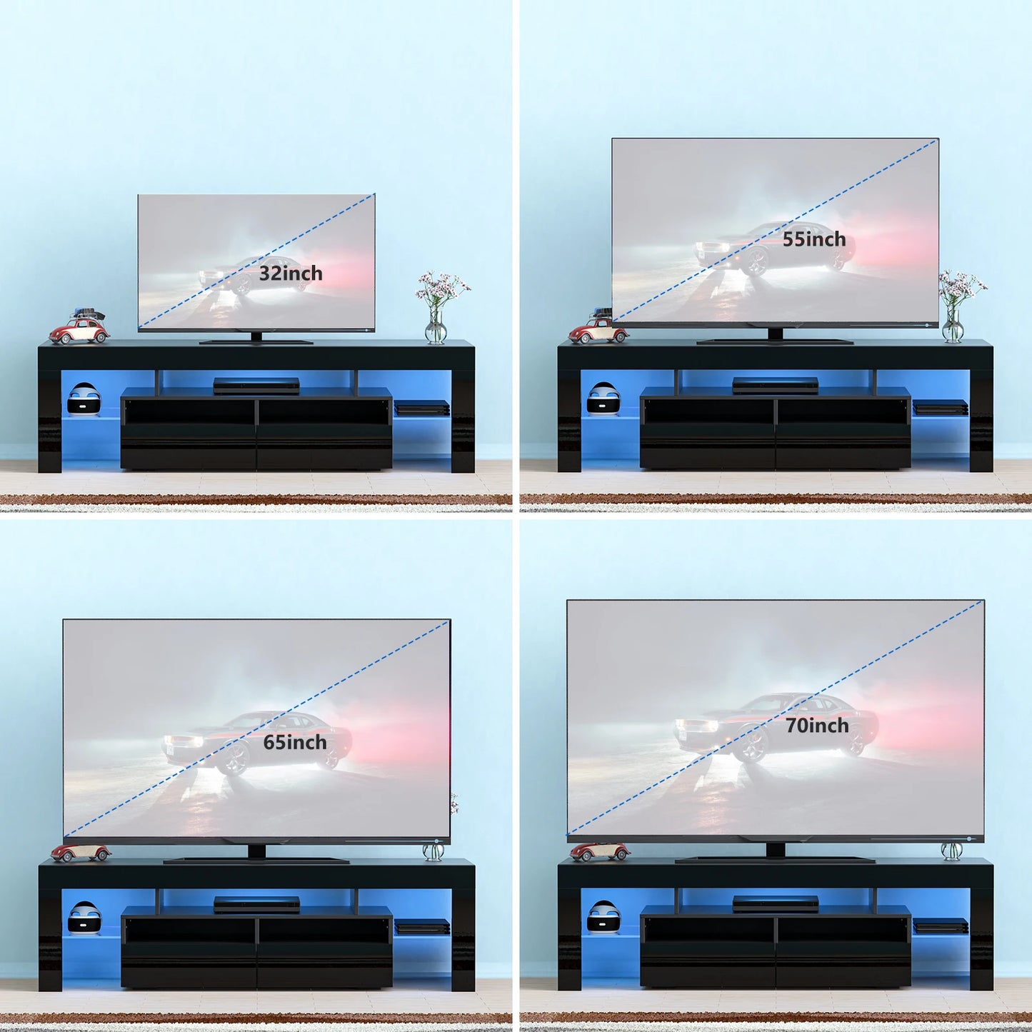 QiaoShiRen Modern TV Stand With Storage Drawers For Living Room