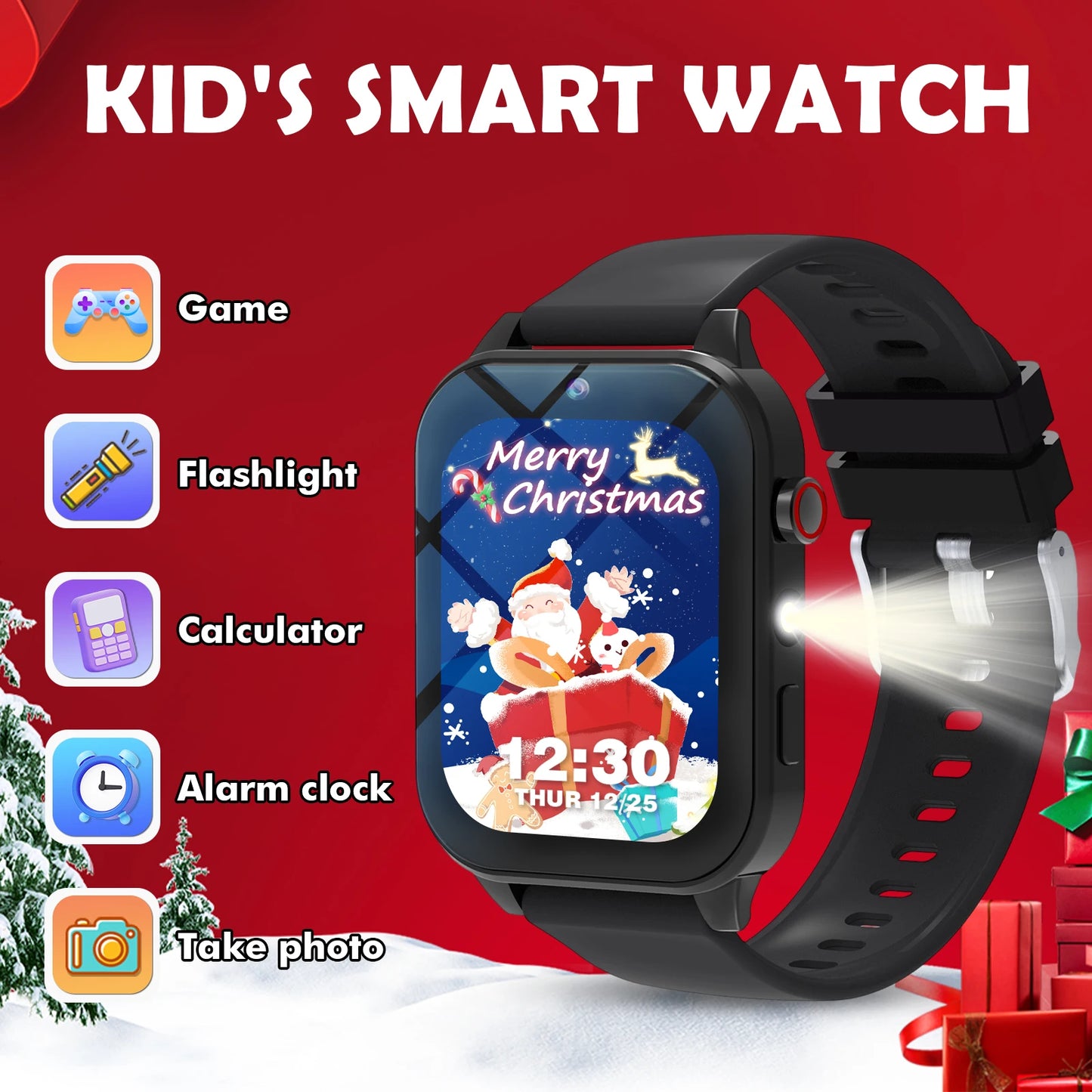 Odelettevcy Kids Smart Watch With 18 Games Camera Waterproof