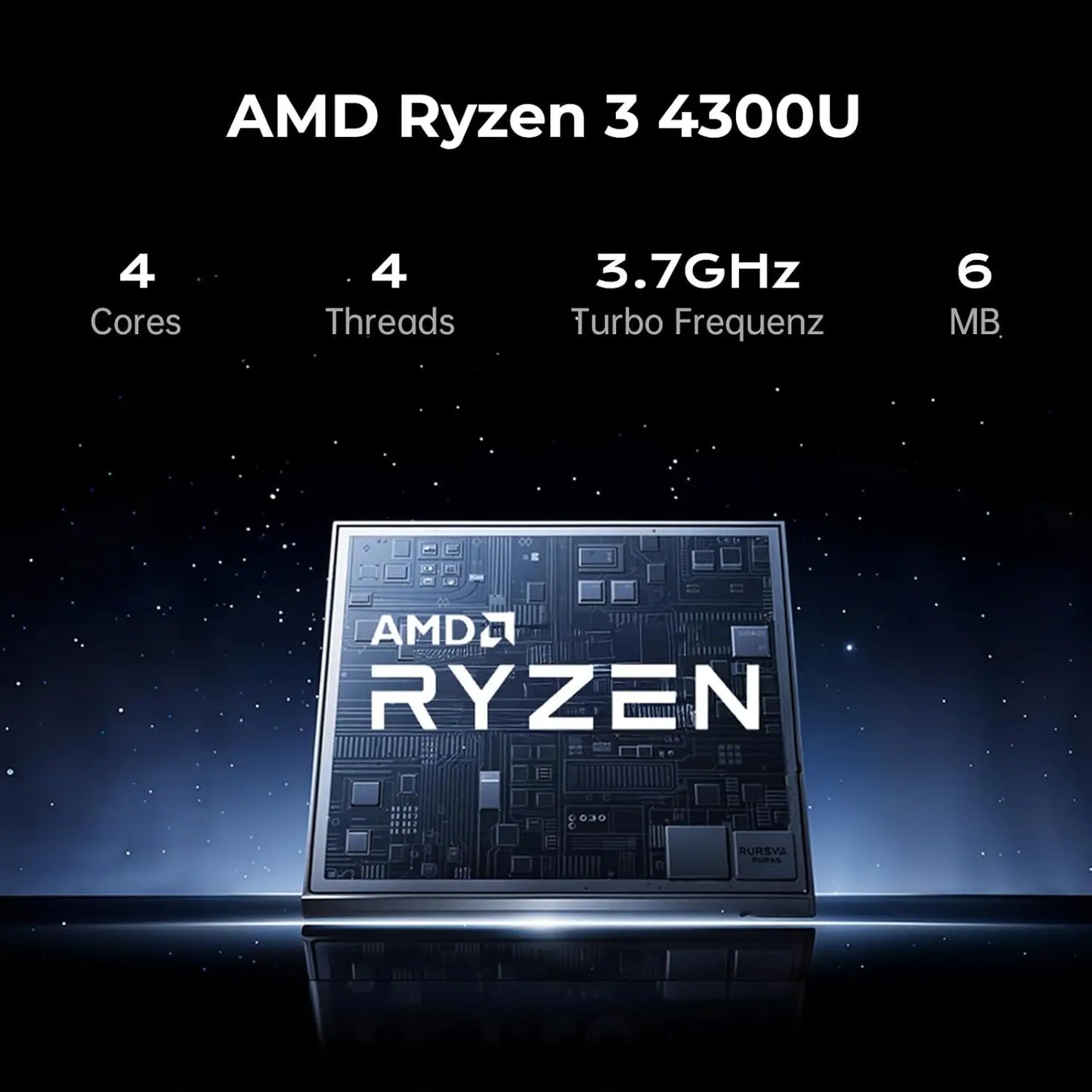 KAMRUI AX17PRO Laptop Ryzen 3 4300U 16GB RAM 512GB SSD