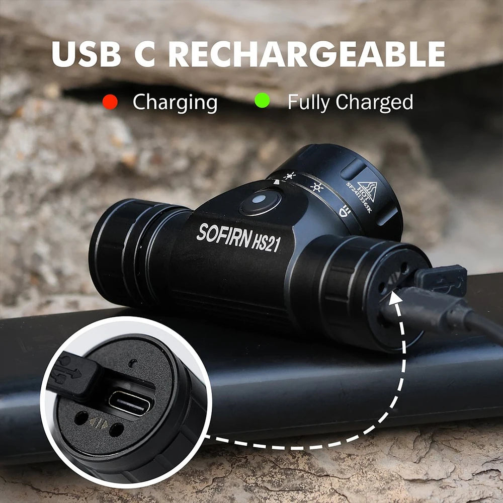 Sofirn HS21 2000lm USB C Rechargeable Headlamp (SFT40)