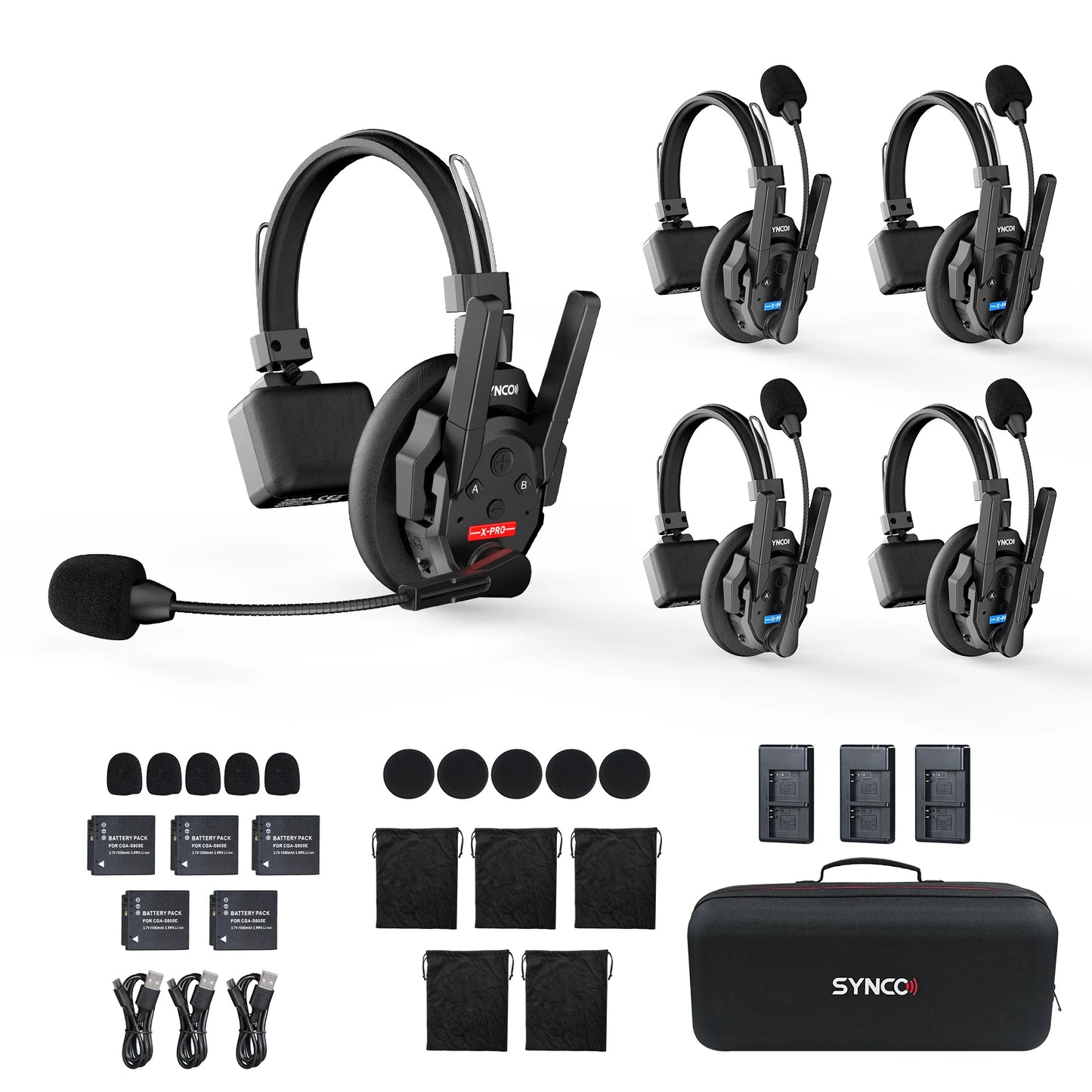 SYNCO XTALK XPRO 2.4GHz Wireless Intercom Headset for Broadcast