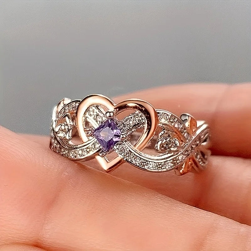Heart Zirconia Wedding Ring for Women Fashion Jewelry Gift Idea