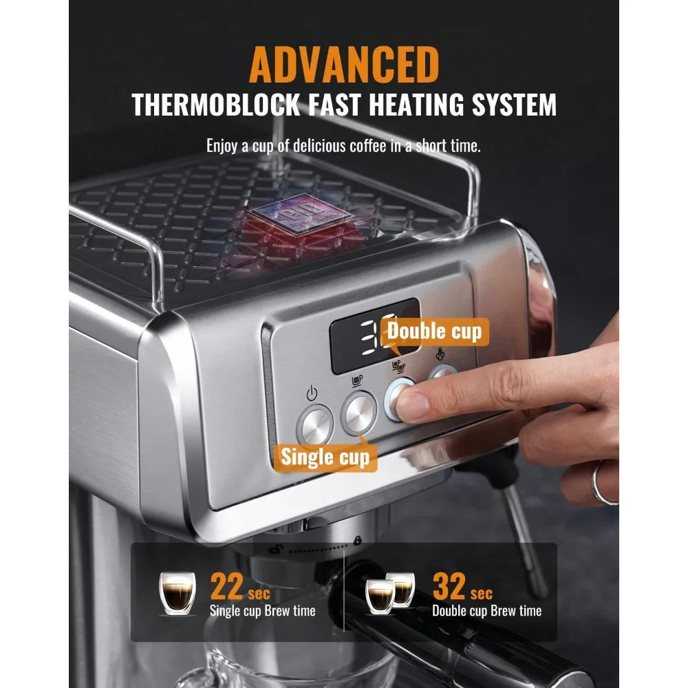 Espresso Machine 20 Bar With Milk Frother Steam Wand