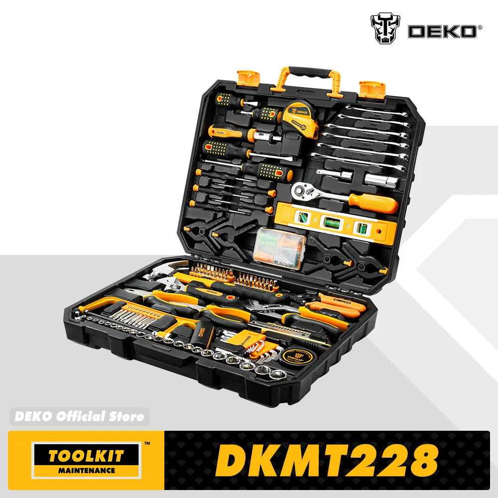 DEKOPRO 228-Piece Socket Wrench Auto Repair Tool Set With Case