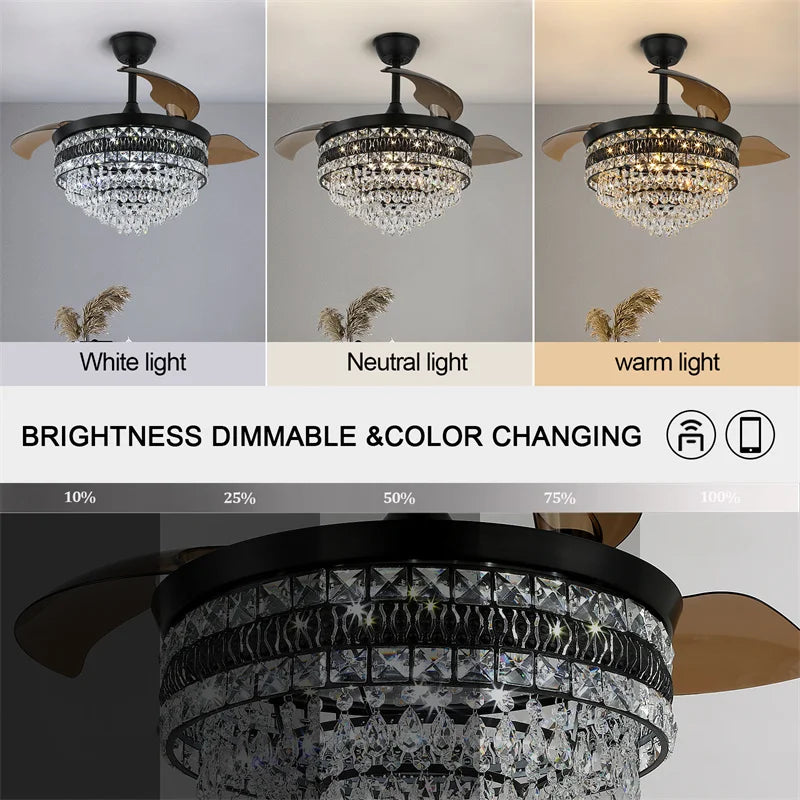 GreeLustr Intelligent LED Ceiling Fan Lights With Remote Control