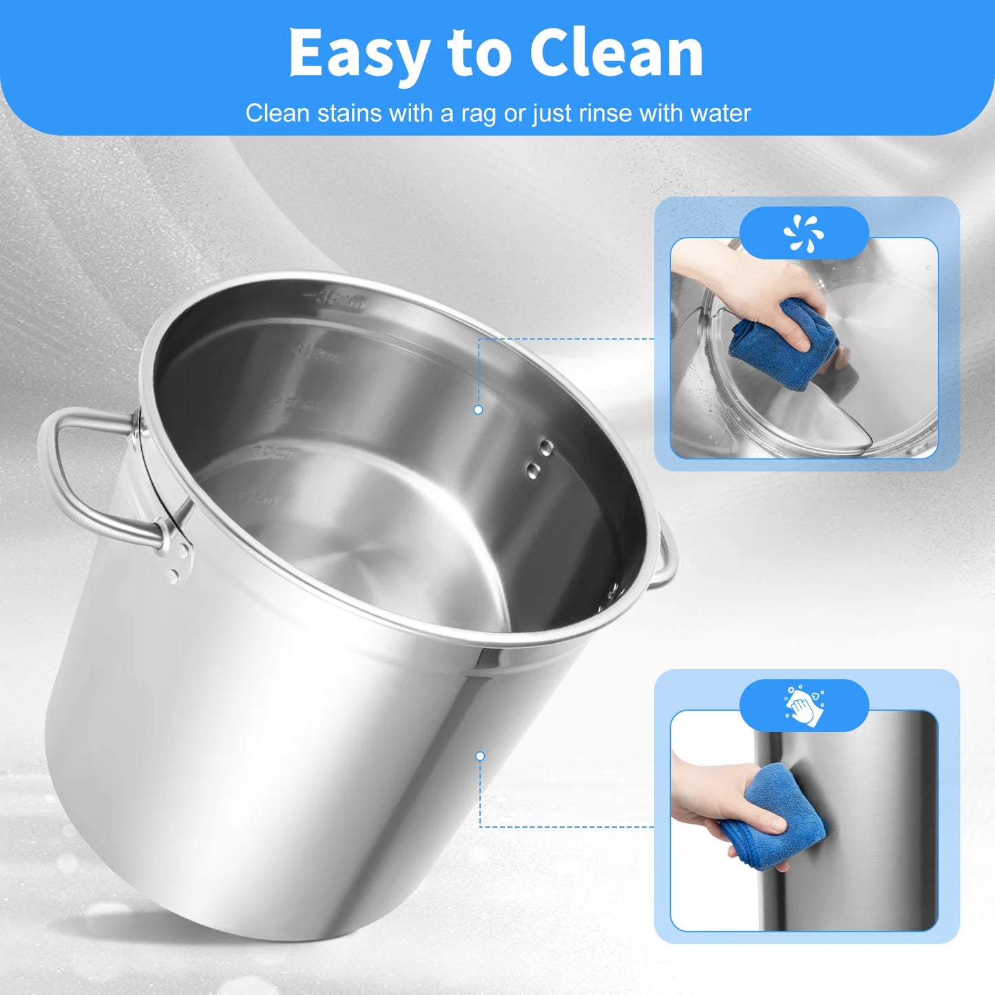 Stainless Steel Stock Pot With Lid And Handles