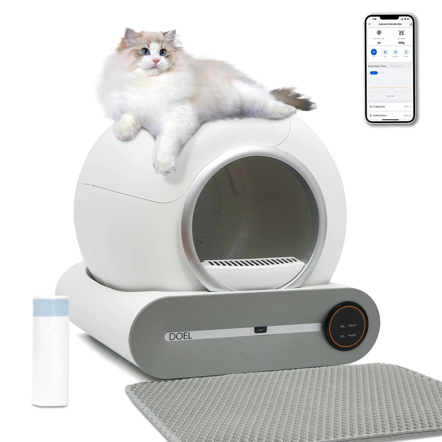 DOEL Self-Cleaning Cat Litter Box With App Control WiFi