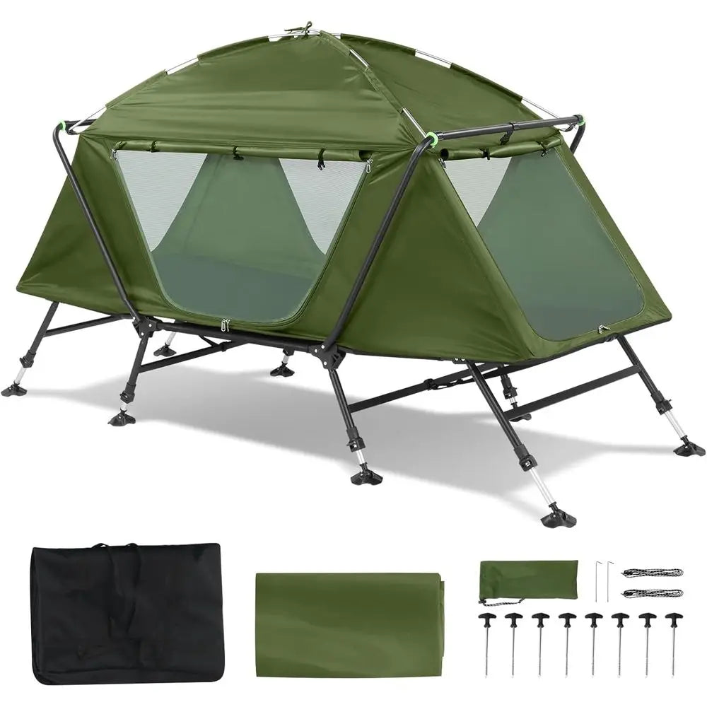 Portable Outdoor Camping Cot With Elevated Bed Heavy Duty