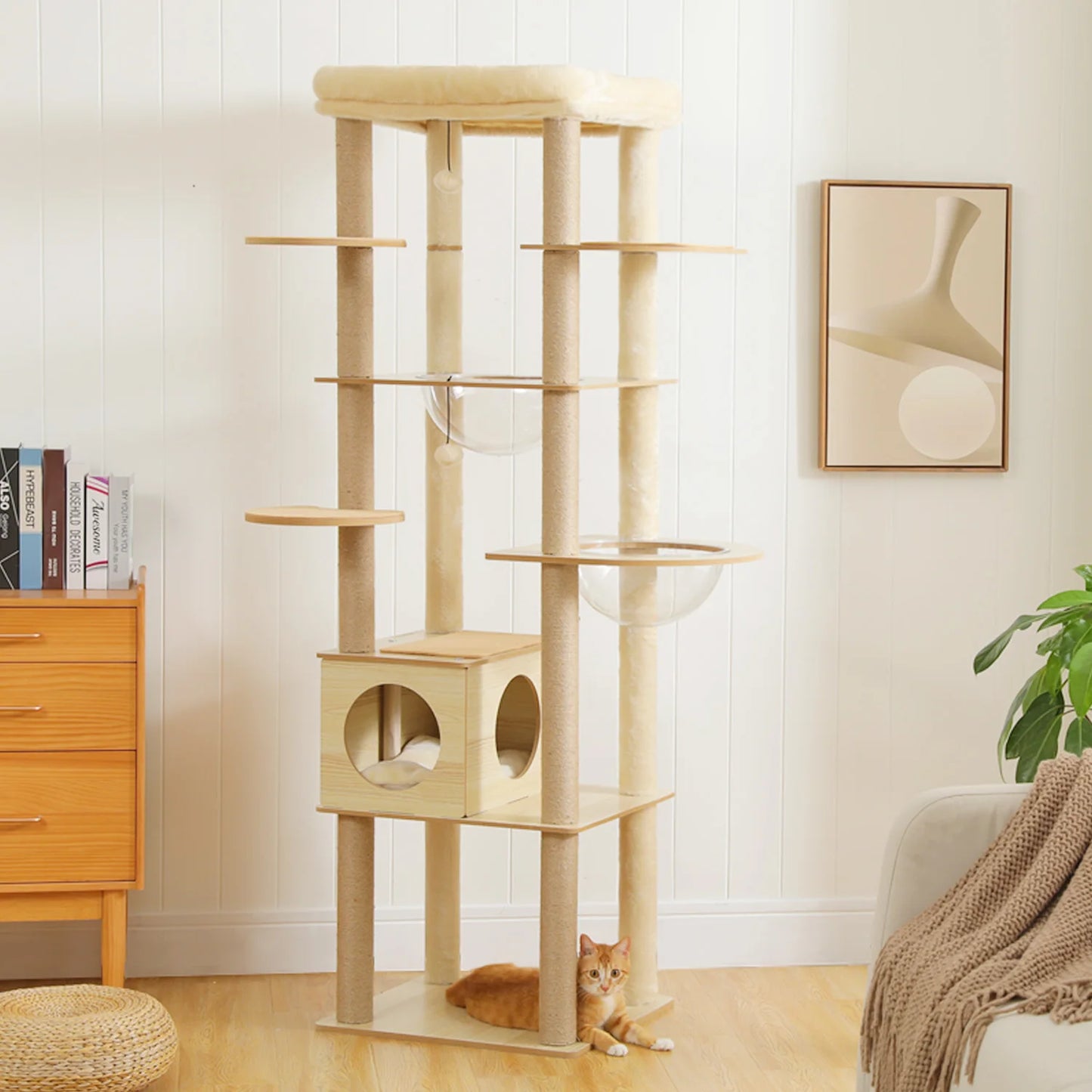 PAWZ Road Multi Level Cat Tree Indoor Wood Tower With Scratching Posts Perch
