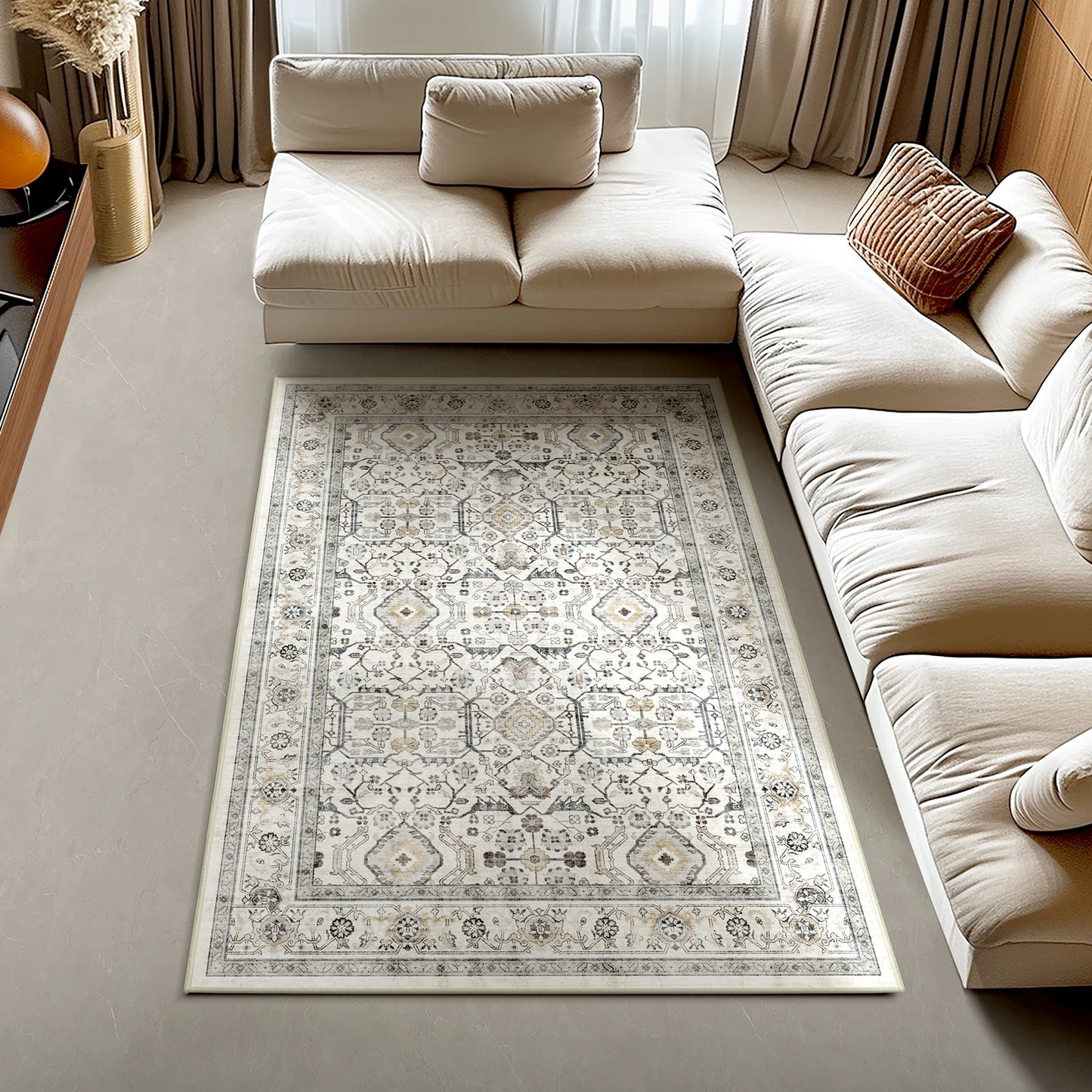NONED Kilim Wool Silk Turkish Persian Rug Geometric Living Room
