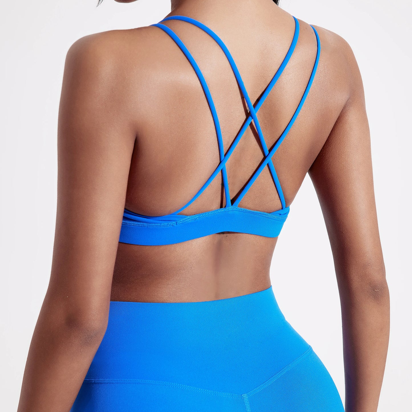Cross Fitness Sports Bra For Women With Chest Pad Nylon Spandex Gym Yoga