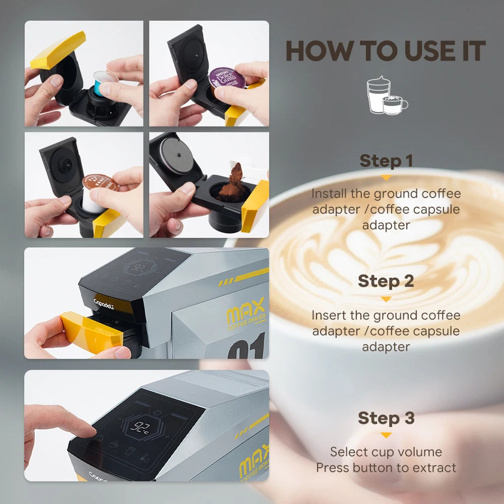 Capadeli 4-In-1 Espresso Machine For K Cup Pods And Ground Coffee