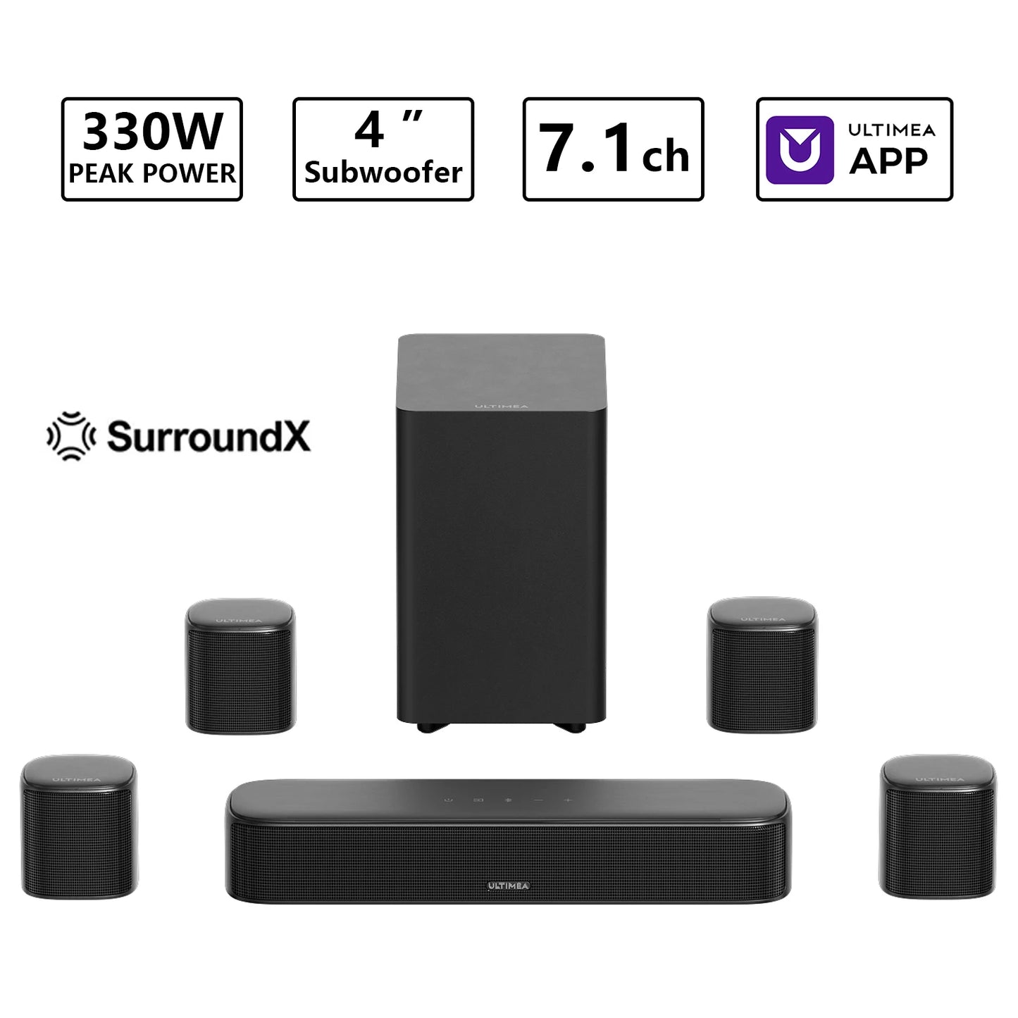 ULTIMEA Aura S4T 7.1 Channel Surround Soundbar With Subwoofer