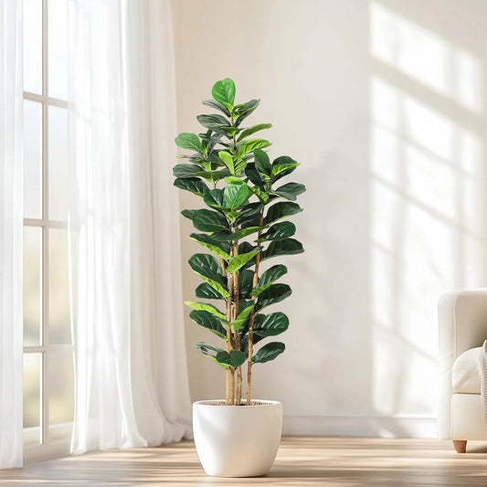 HiMISSCN Fiddle Leaf Fig Tree With Pot For Home Decor