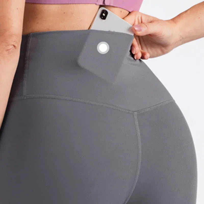 Women High Waist Yoga Leggings Breathable Nylon Tights