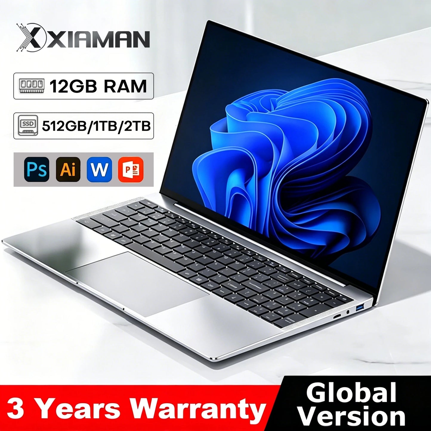 Xia Man Windows 11 Laptop Intel Atom A3950 12GB RAM