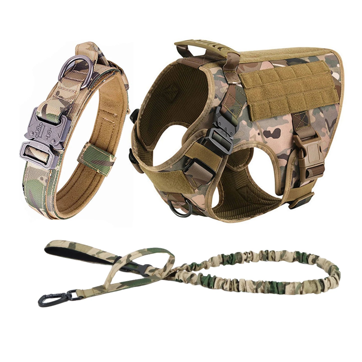 PETRAVELCN Tactical Dog Harness With Molle Pouches