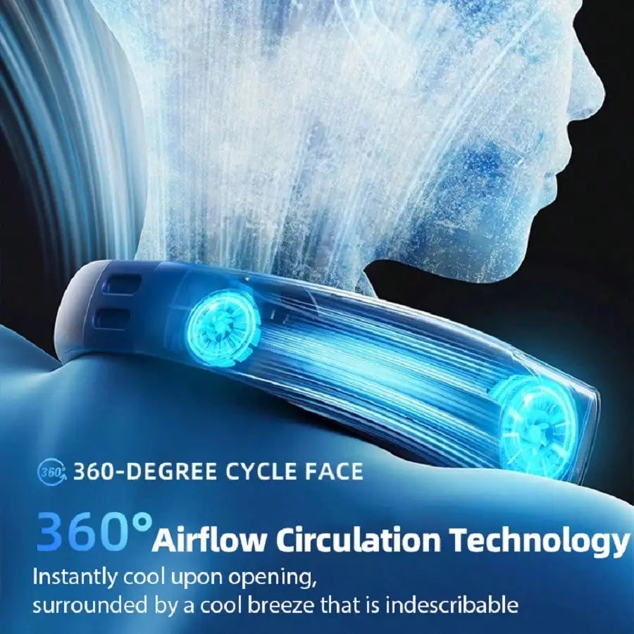 Portable Neck Fan 360 Degree Airflow With 3000mAh Battery