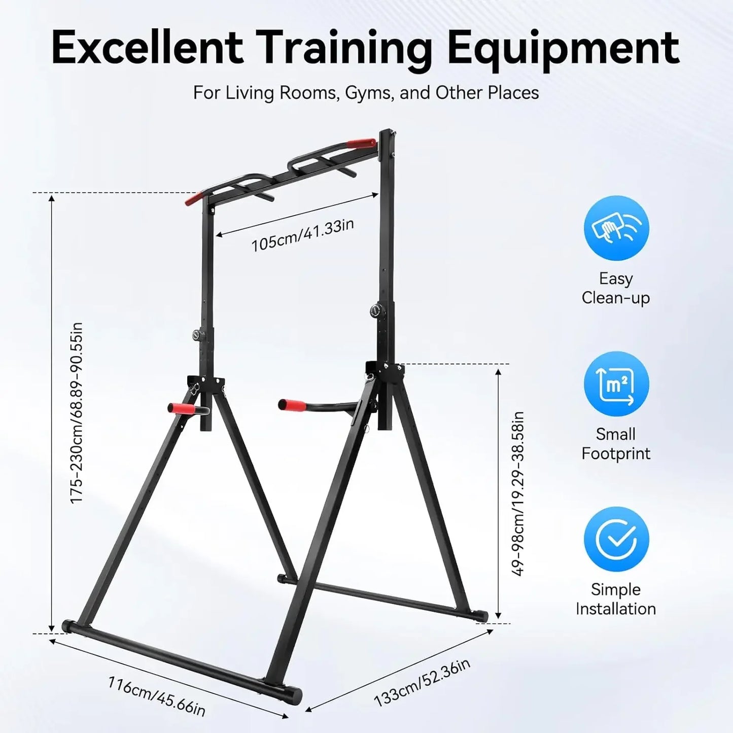 Pull Up Bar Dip Station Power Tower For Home Gym Freestanding 440Lbs Capacity