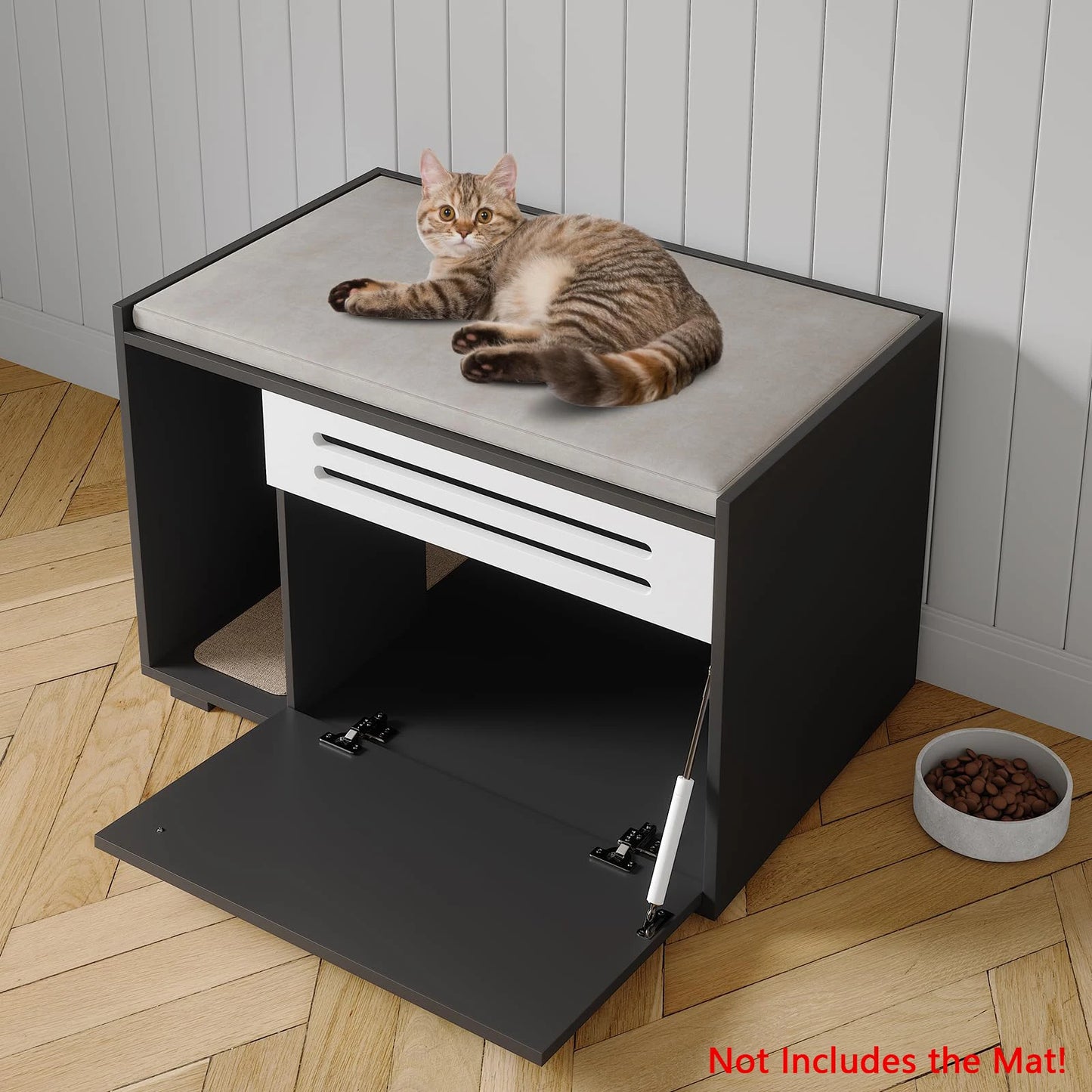 HiMISSCN 2 in 1 Cat House End Table Litter Cabinet