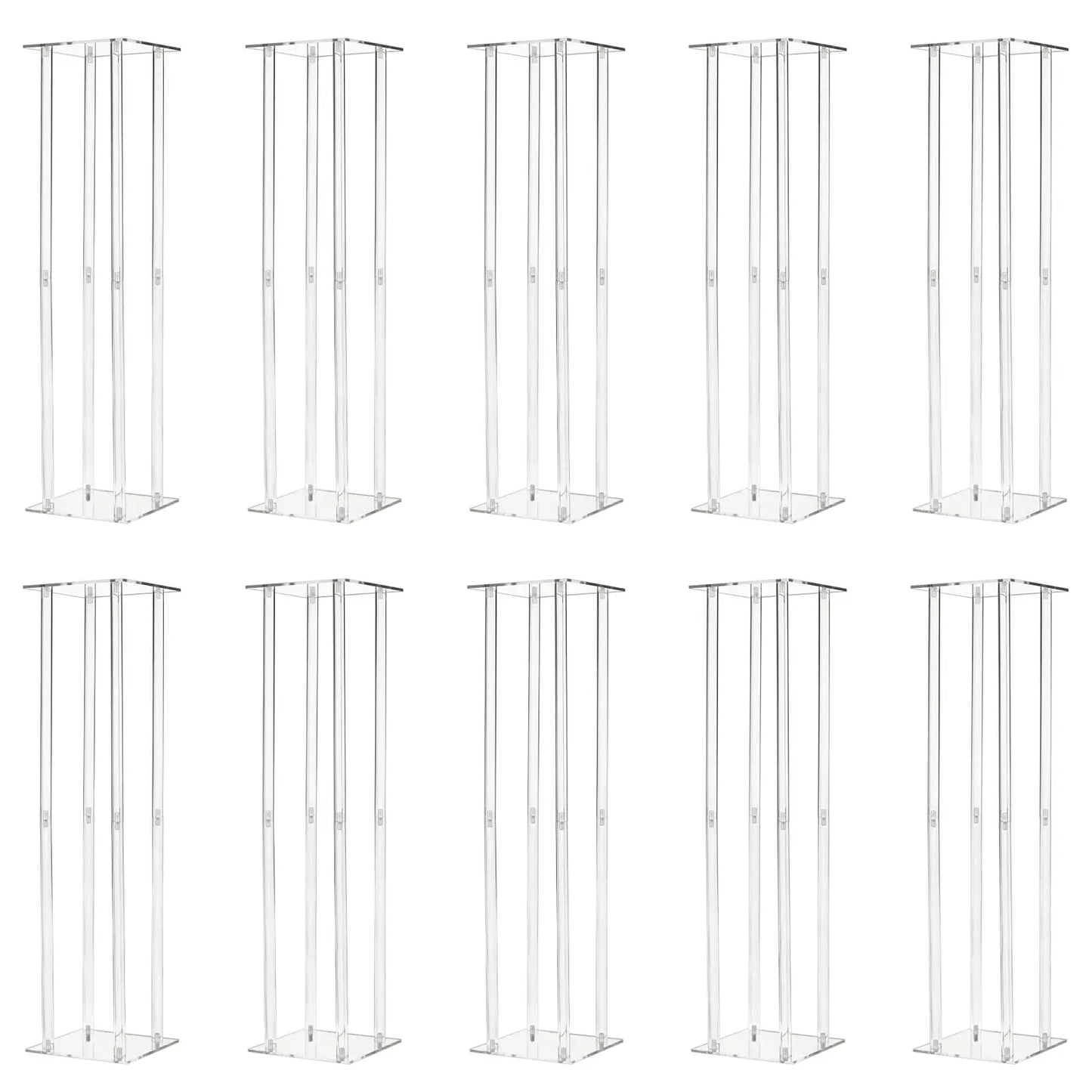 10 Piece Acrylic Vase Column Stand For Wedding Centerpieces