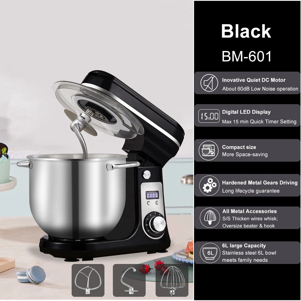 Biolomix Stand Mixer With Quiet 1200W Motor And Accessories