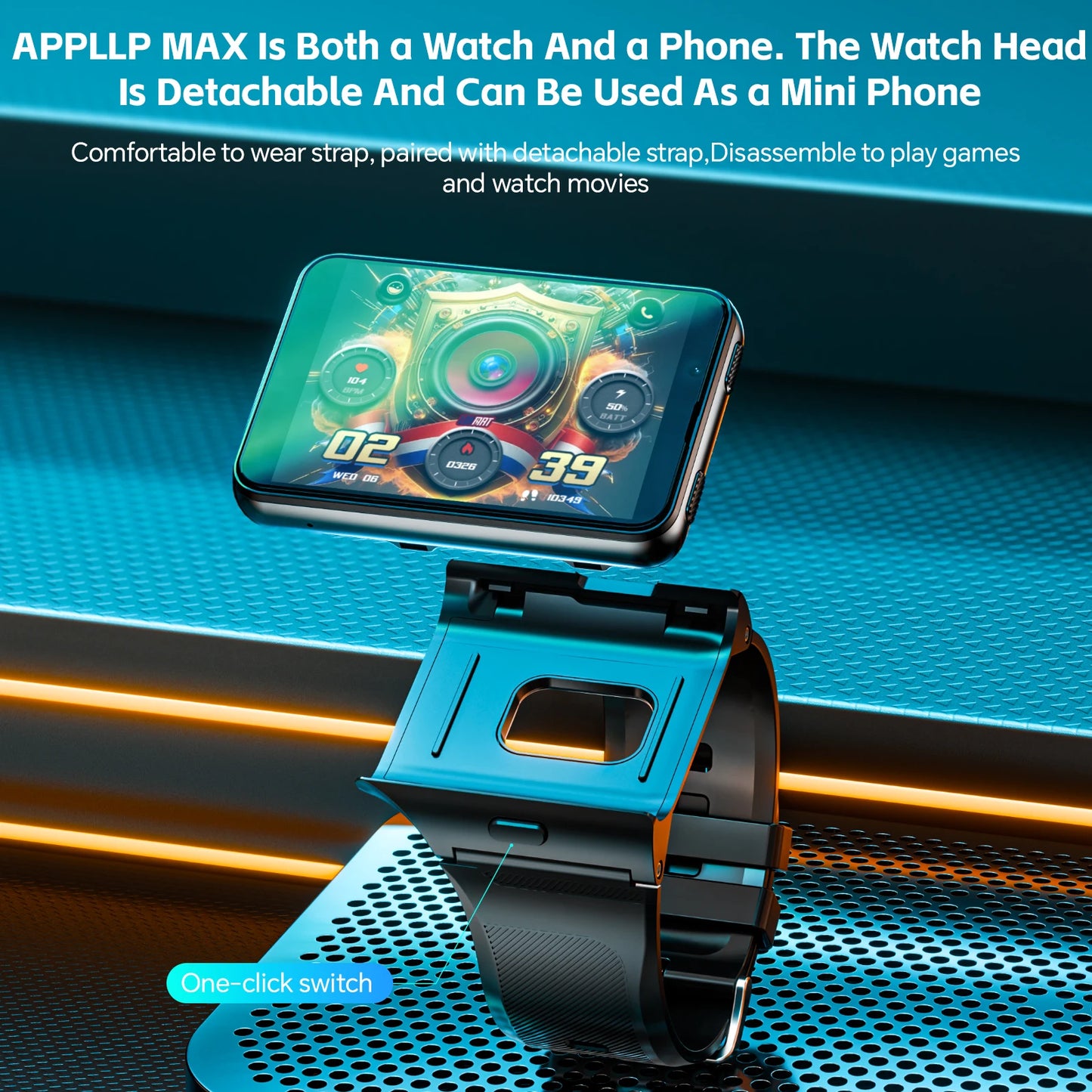 LOKMAT APPLLP Max Detachable Strap Android Smartwatch 4G Dual Camera