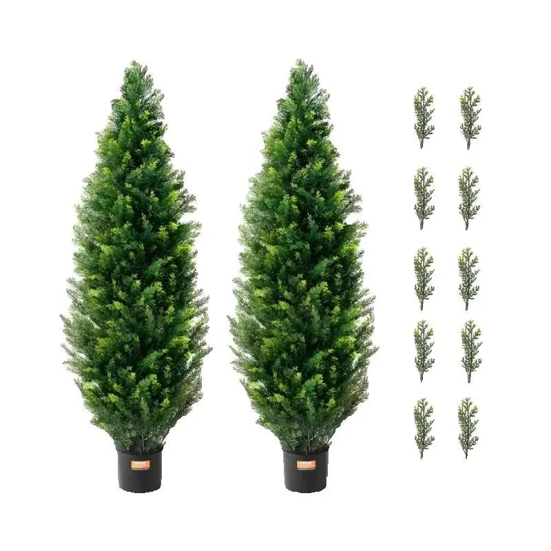 SucceBuy Artificial Cedar Topiary Tree for Home Outdoor Decor