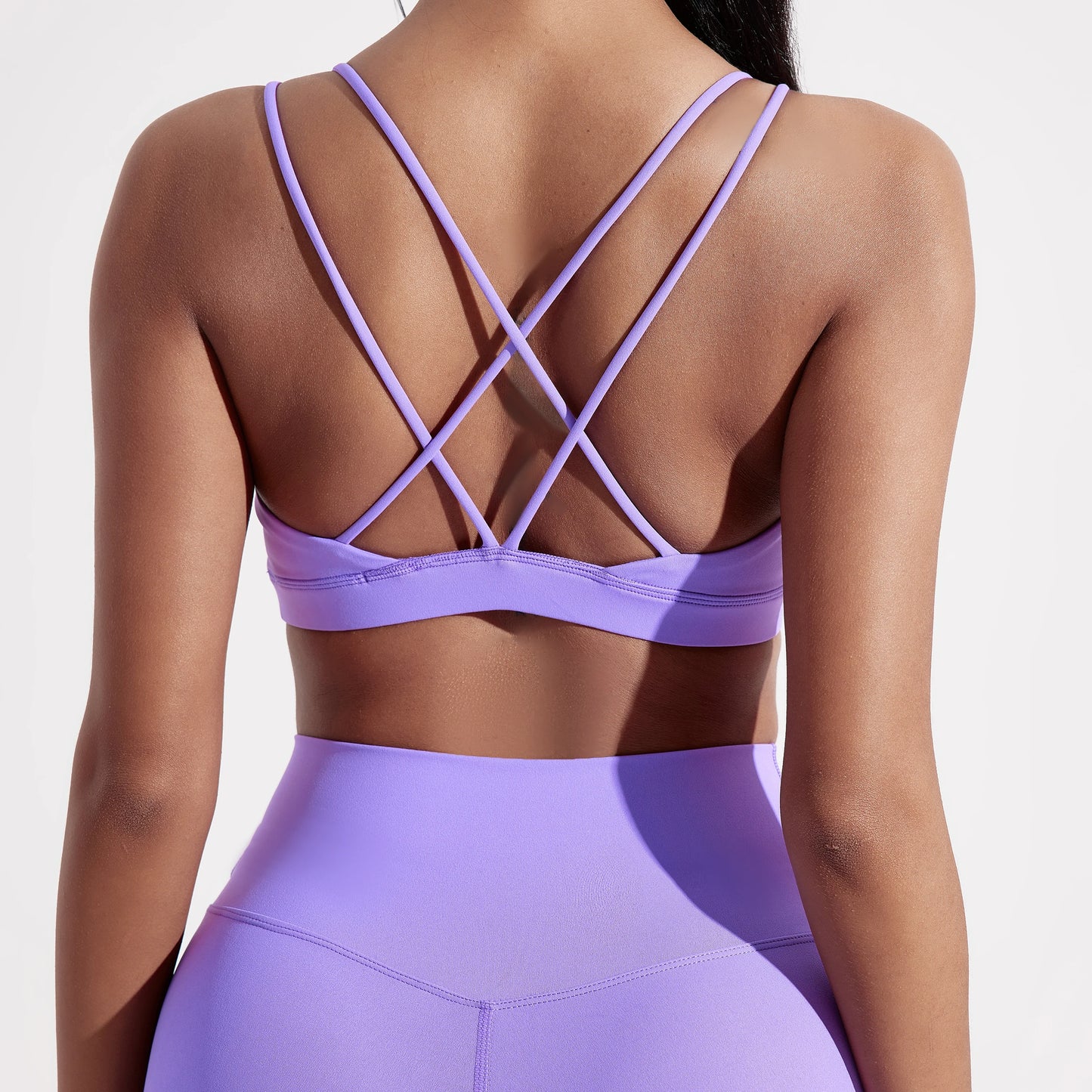 Cross Fitness Sports Bra For Women With Chest Pad Nylon Spandex Gym Yoga