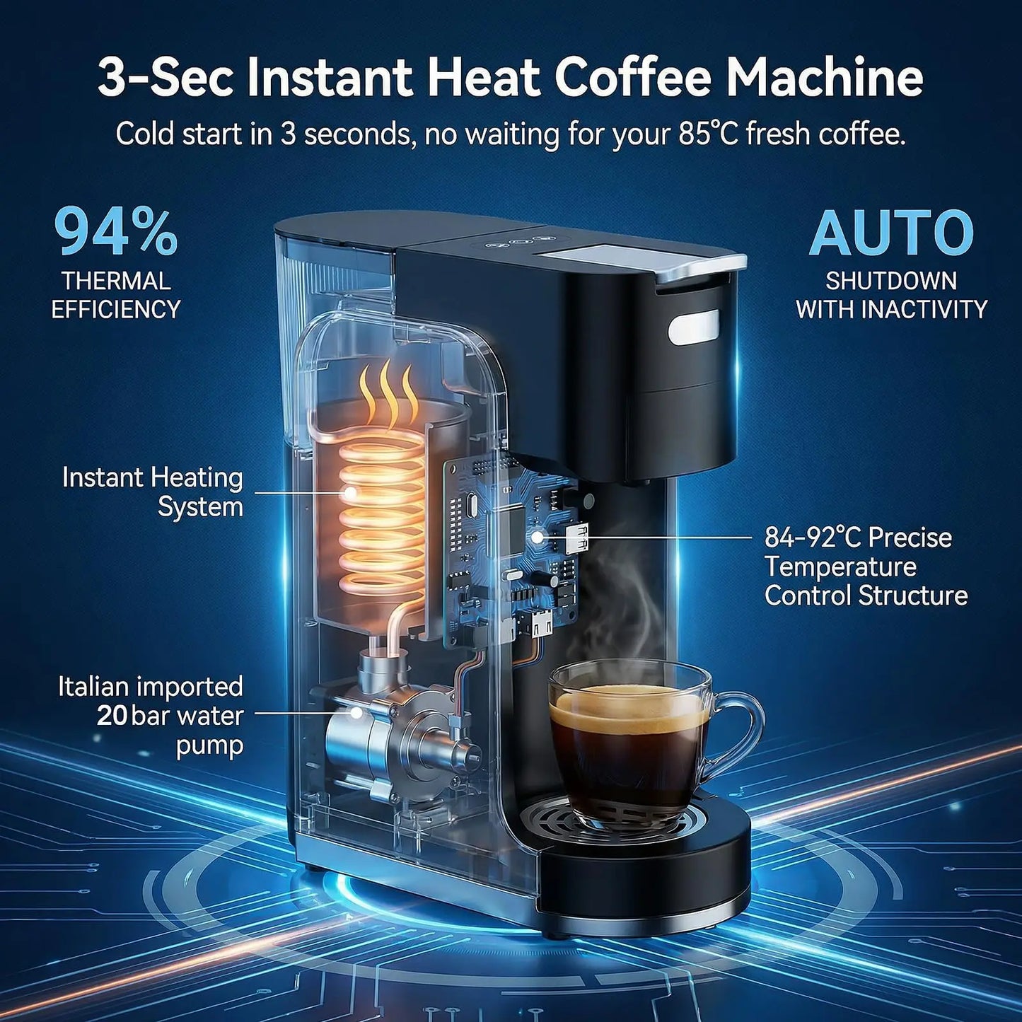 All-in-One Single Serve Coffee Machine For Ground And K-Cup Pods