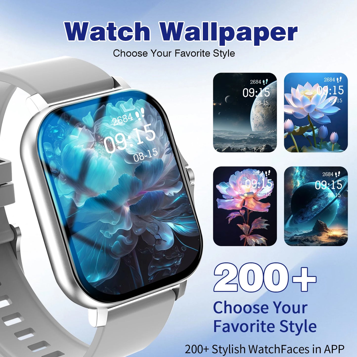 Odelettevcy Smartwatch With Calls Reminders Music Playback Multi Sport