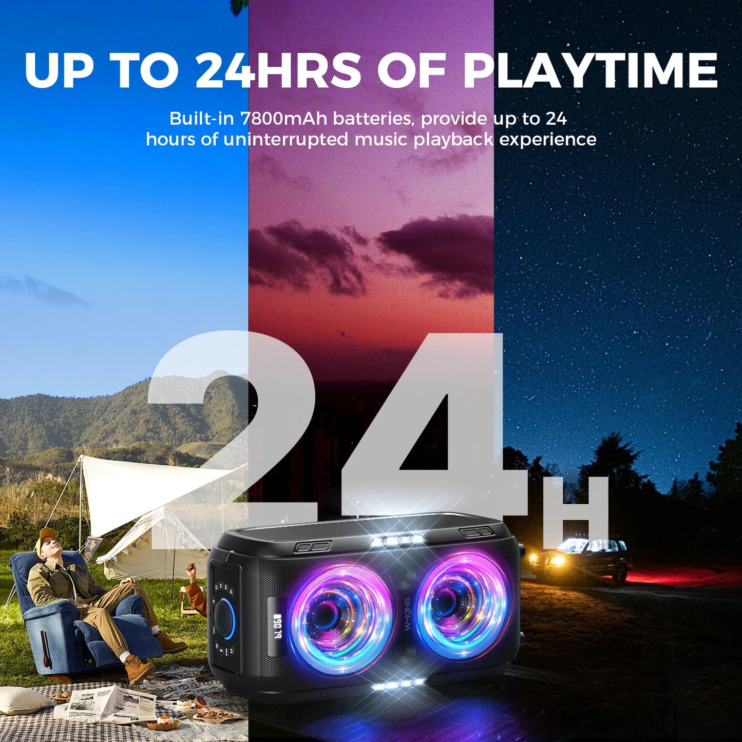 W-King 250W Peak Bluetooth Speaker With Custom Bass
