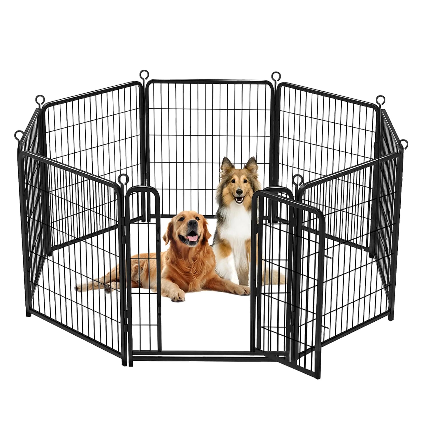 Studyset Portable Metal Dog Fence Indoor Outdoor Pet Pen