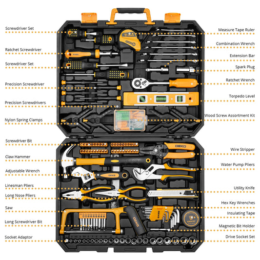 DEKOPRO 228-Piece Socket Wrench Auto Repair Tool Set With Case