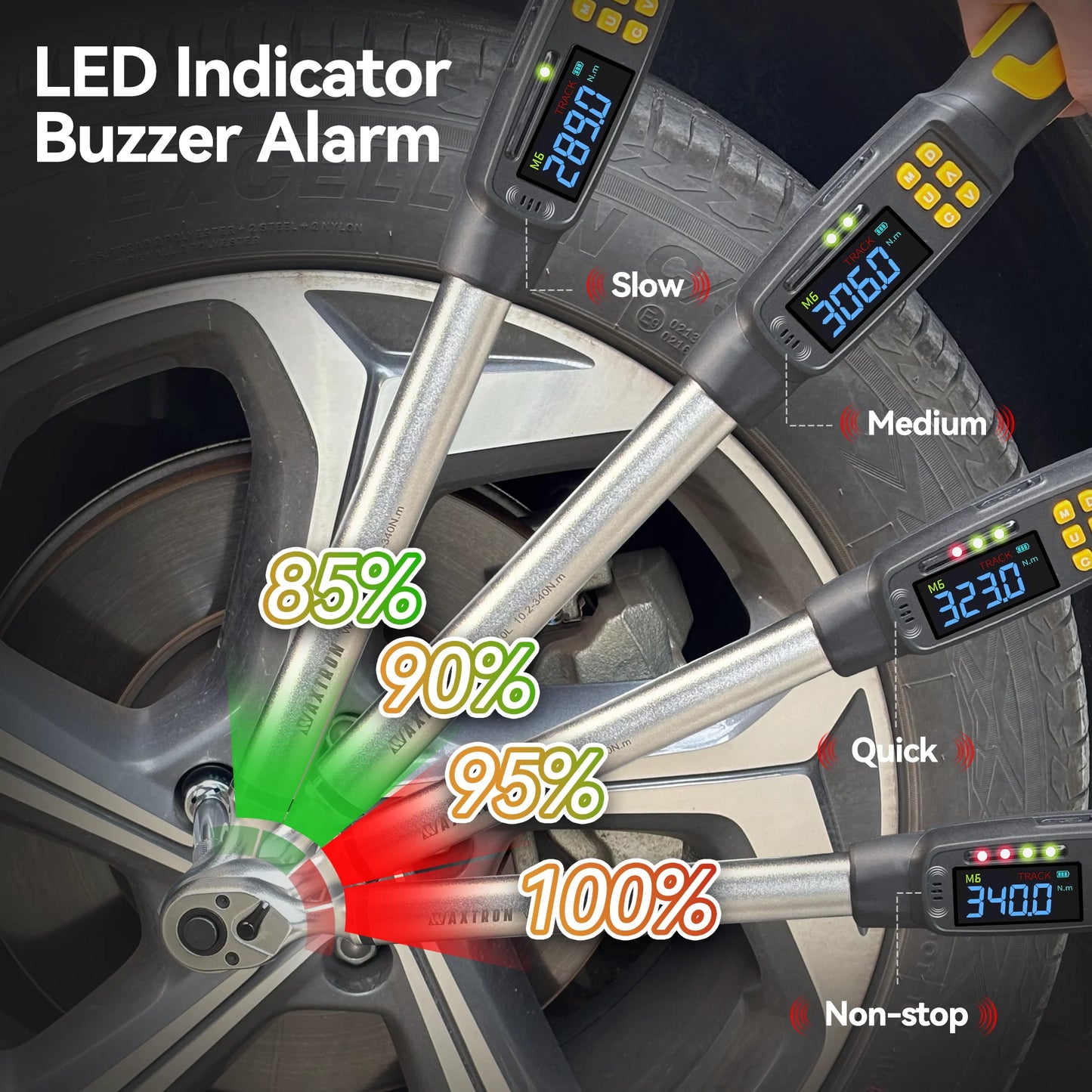 WAXTRON Digital Torque Wrench With Two Percent Accuracy For Automotive